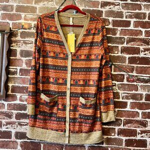 GRECERELLE Patterned Knit Cardigan - NWT
